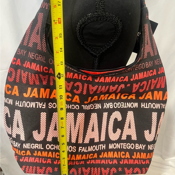 Robin Ruth Jamaica Print Black and Orange Shoulder Bag - Picture 7 of 8